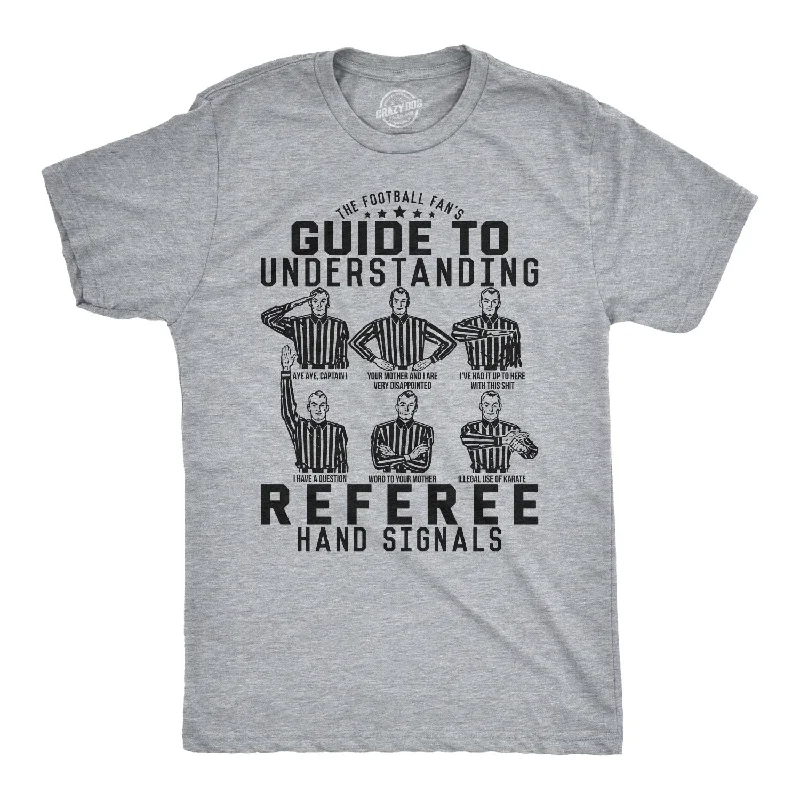 men's comfortable casual t-shirts -A Football Fan's Guide To Understanding Referee Hand Signals Men's T Shirt