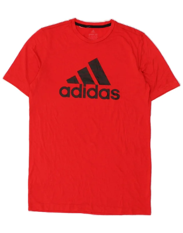 men's t-shirts with cool quotes -ADIDAS Boys Aeroready Graphic T-Shirt Top 15-16 Years Red