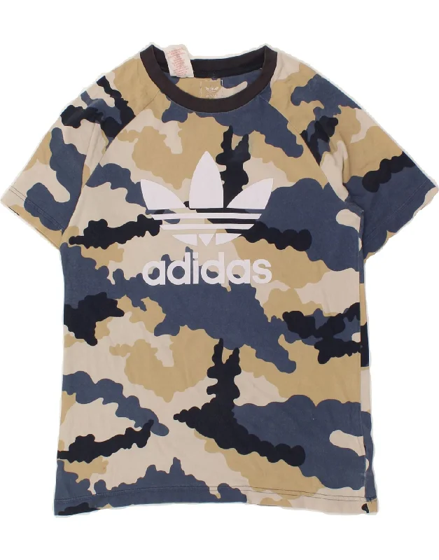 men's high-quality t-shirts -ADIDAS Boys Graphic T-Shirt Top 13-14 Years Multicoloured Camouflage