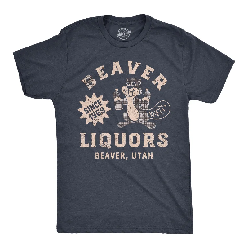 men's casual wear t-shirts -Beaver Liquors Men's T Shirt