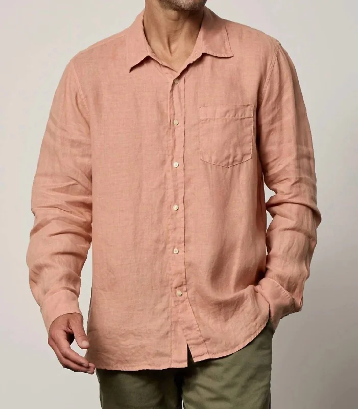 men's Oxford shirts -Benton Long Sleeve Button Shirt In Bronze