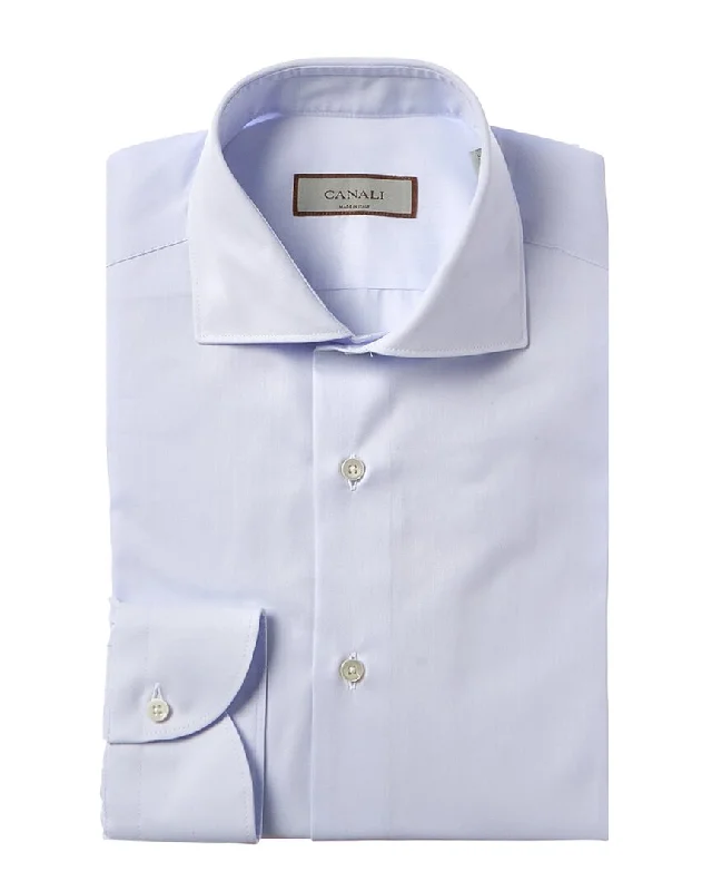 men's office shirts for summer -Canali Dress Shirt