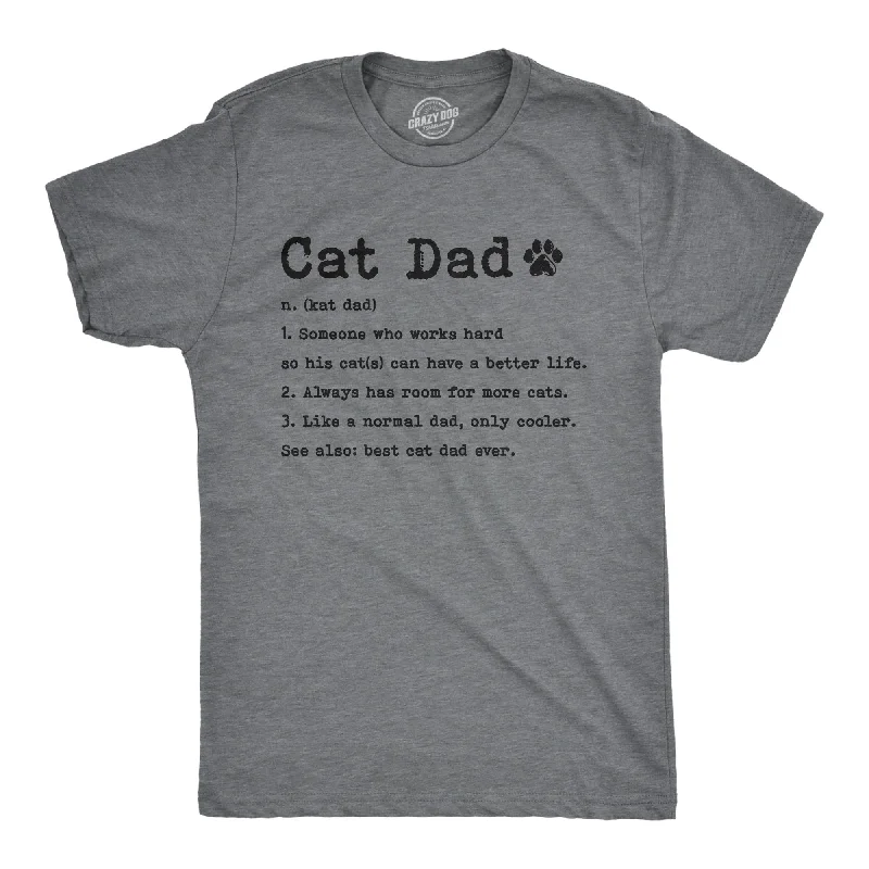 men's logo print t-shirts -Cat Dad Definition Men's T Shirt