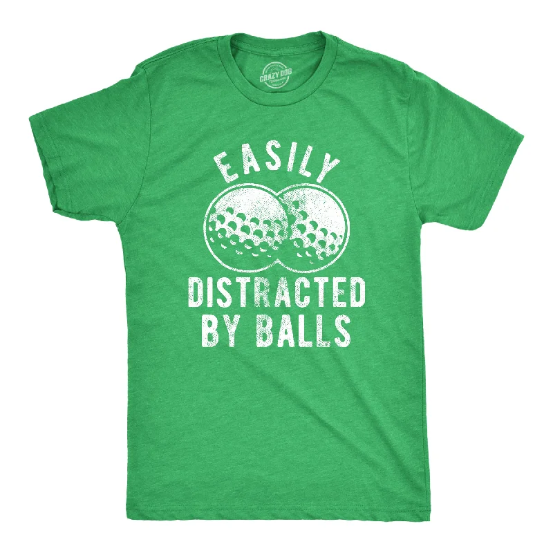 men's graphic design t-shirts -Easily Distracted By Balls Men's T Shirt