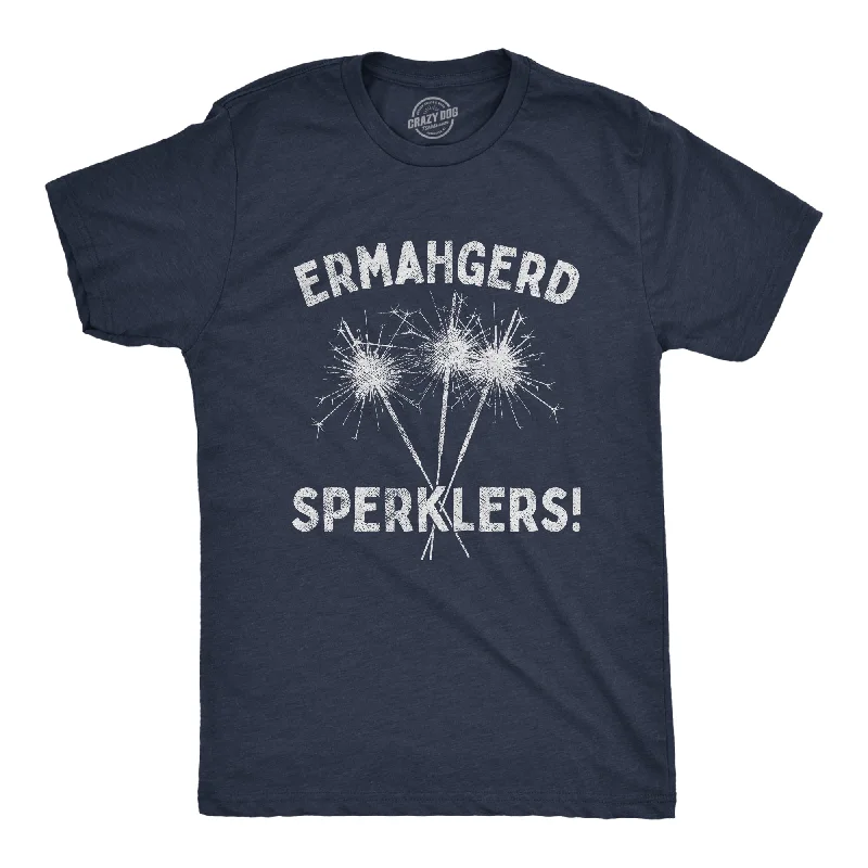 men's printed casual t-shirts -Ermahgerd Sperklers Men's T Shirt