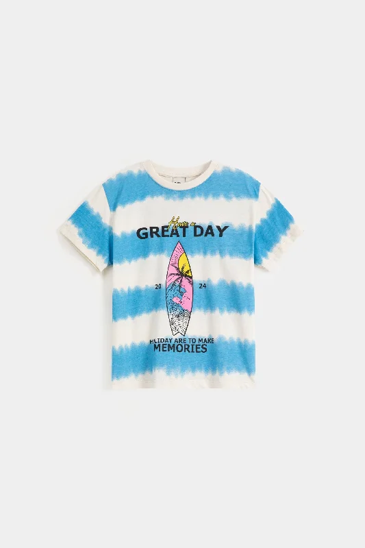 men's t-shirts for casual outings -Tie Dye Stripe Graphic T-Shirt