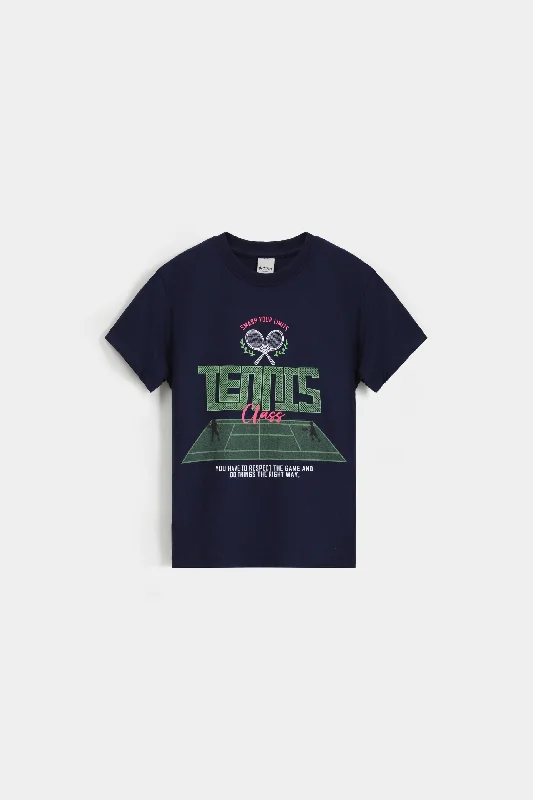 men's comfortable t-shirts -Tennis Class Graphic T-Shirt