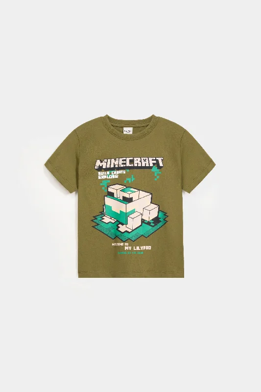 men's stylish casual t-shirts -Minecraft Graphic T-Shirt