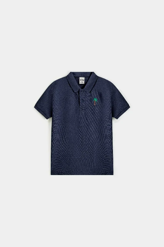 men's graphic print t-shirts -Embroidered Polo T-Shirt