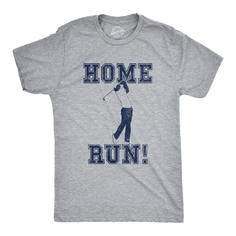 men's fun print t-shirts -Home Run Golf Men's T Shirt