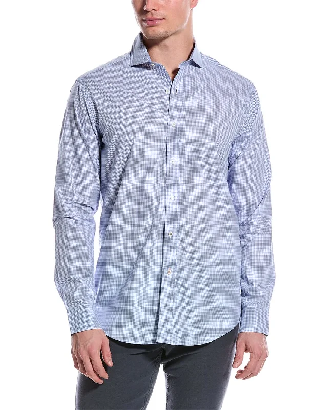 men's patterned dress shirts -J.McLaughlin Mini Gingham Drummond Shirt