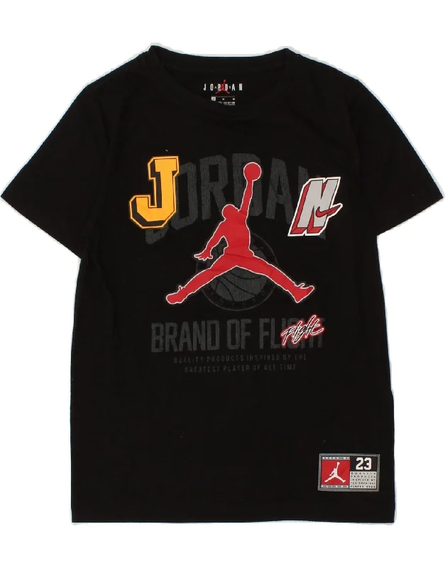 men's minimalist t-shirts -JORDAN Boys Graphic T-Shirt Top 10-11 Years Medium Black