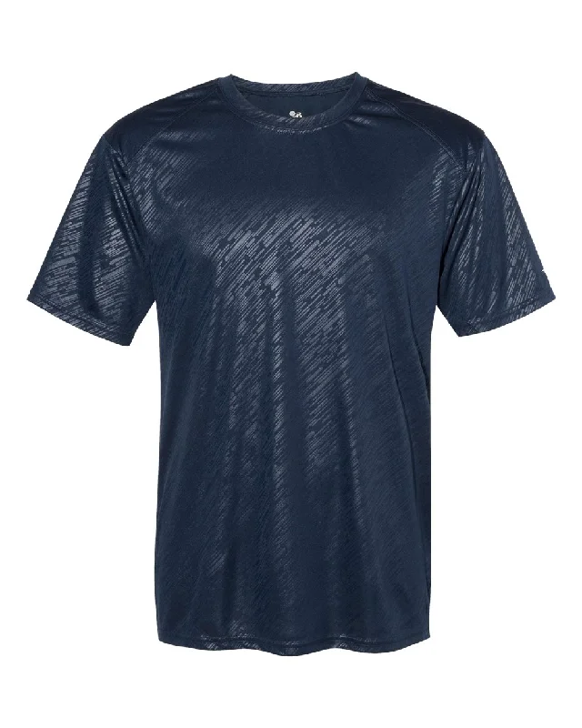 men's fitted t-shirts -Line Embossed T-Shirt