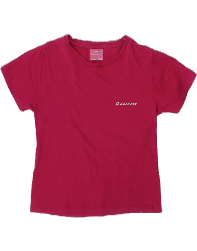 men's t-shirts with logos -LOTTO Girls T-Shirt Top 6-7 Years Pink Cotton