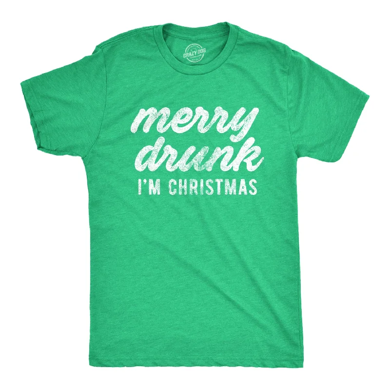 men's t-shirts for summer -Merry Drunk I'm Christmas Men's T Shirt