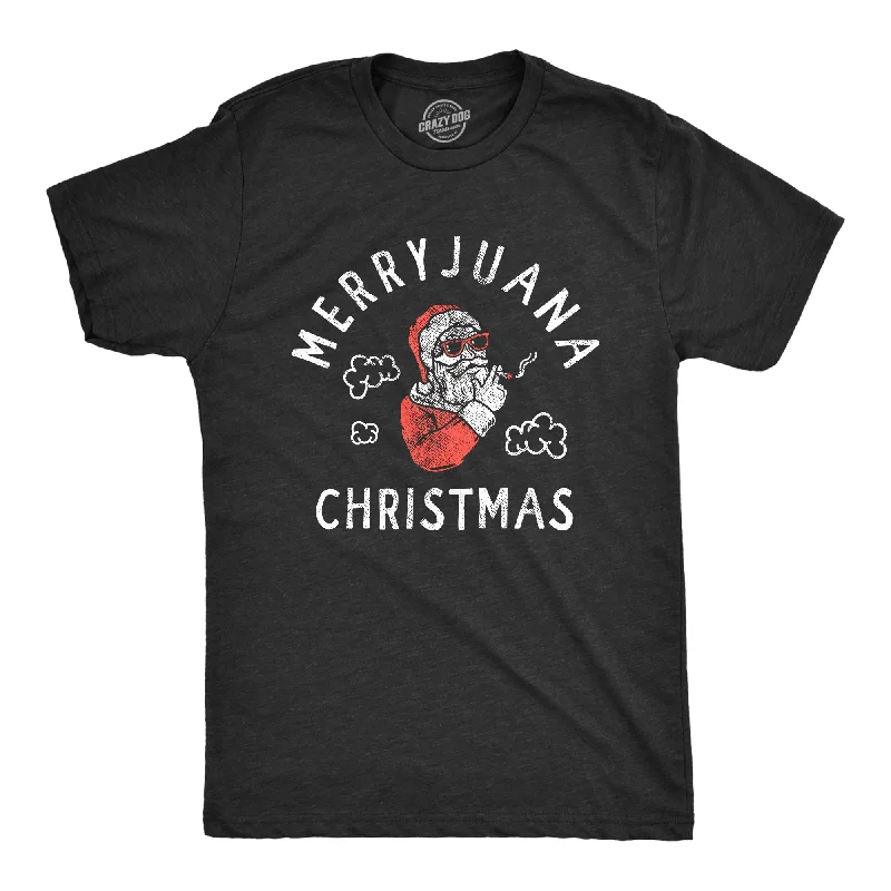 men's athletic style t-shirts -Merryjuana Christmas Men's T Shirt