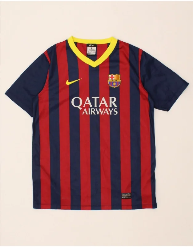 stylish short-sleeve t-shirts for men -NIKE Boys Barcelona Graphic T-Shirt Top 13-14 Years XL Navy Blue Striped