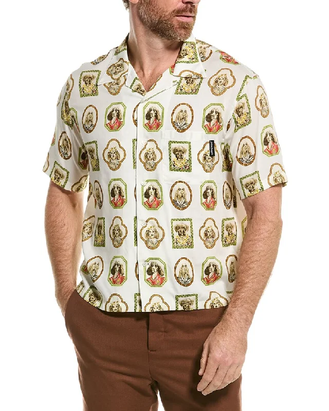 men's everyday business shirts -Palm Angels Hawaiian Dogs Bowling Shirt