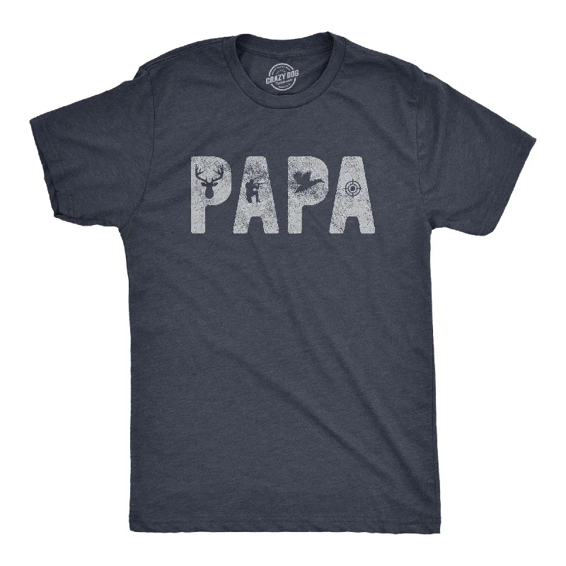 men's vintage graphic t-shirts -Papa Hunting Men's T Shirt