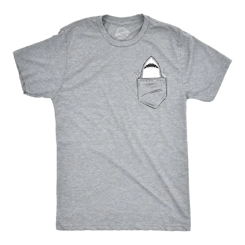 men's lightweight t-shirts -Pocket Shark Men's T Shirt