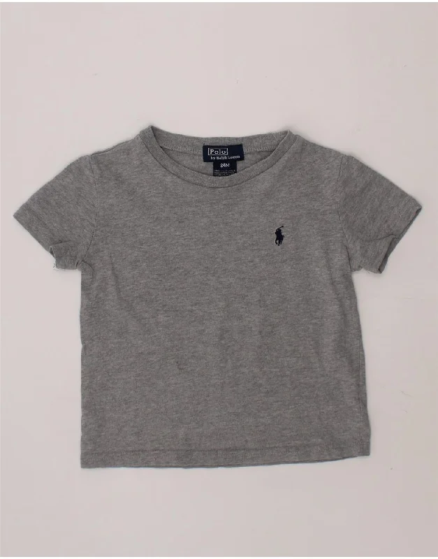 men's summer t-shirts -POLO RALPH LAUREN Baby Boys T-Shirt Top 18-24 Months Grey Cotton