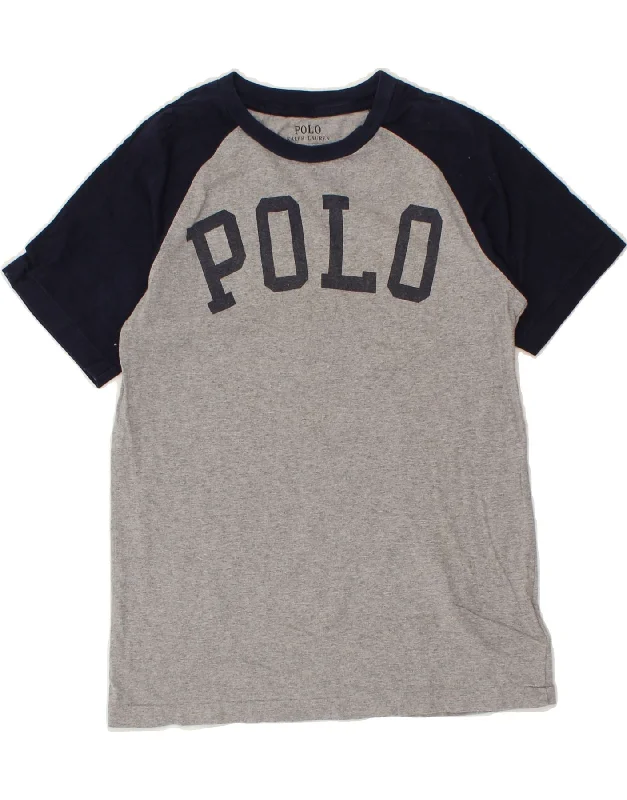 trendy t-shirts for men -POLO RALPH LAUREN Boys Graphic T-Shirt Top 10-11 Years Medium Grey