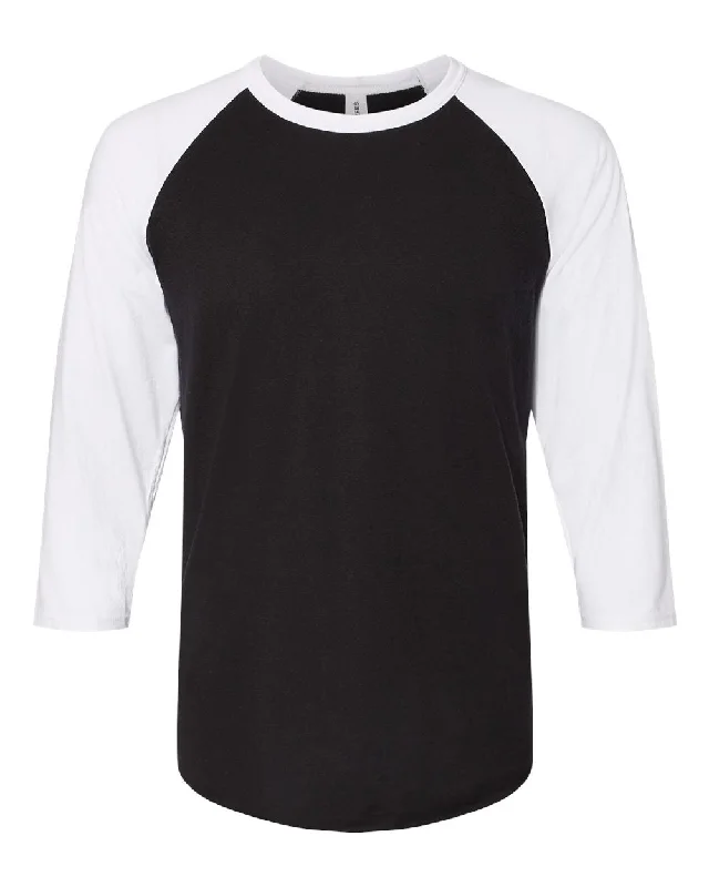 men's classic cotton tees -Premium Blend Ringspun Three-Quarter Sleeve Raglan Baseball T-Shirt