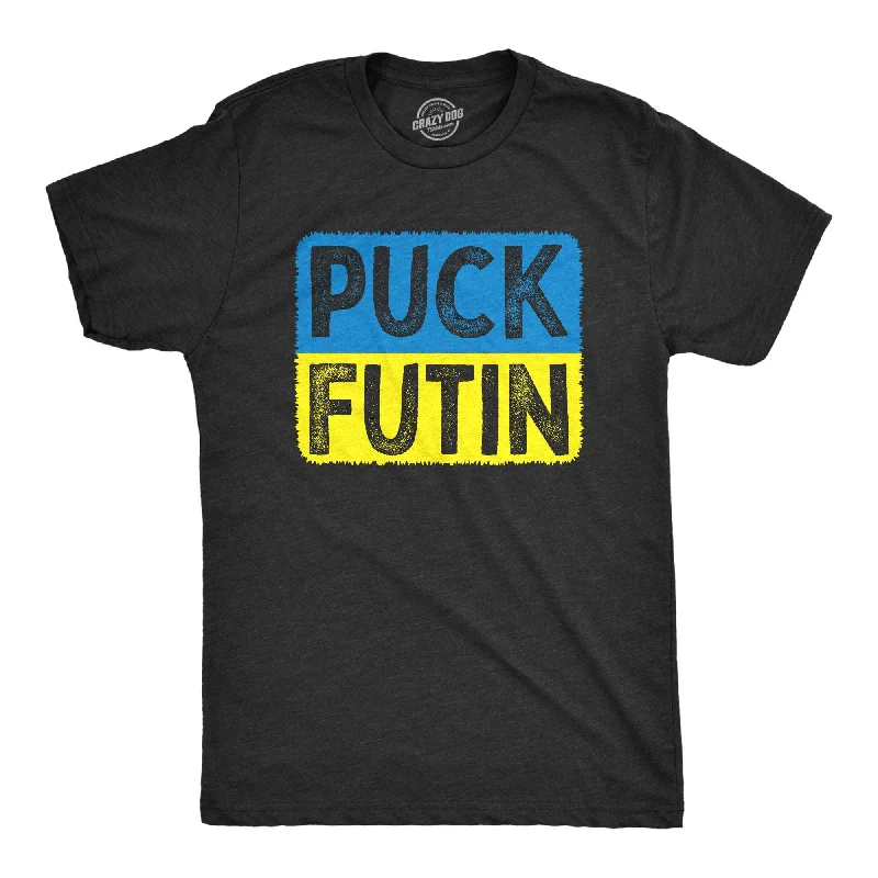 men's long-sleeve cotton t-shirts -Puck Futin Men's T Shirt