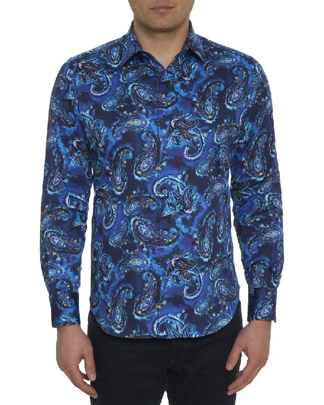 men's fitted button-up shirts -Robert Graham Tangier Woven Shirt