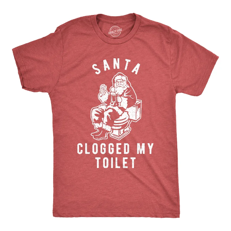 men's graphic vintage t-shirts -Santa Clogged My Toilet Men's T Shirt