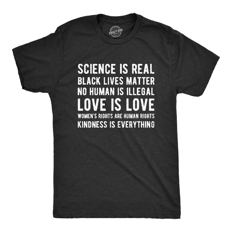 men's comfortable graphic t-shirts -Science Is Real Black Lives Matter Men's T Shirt