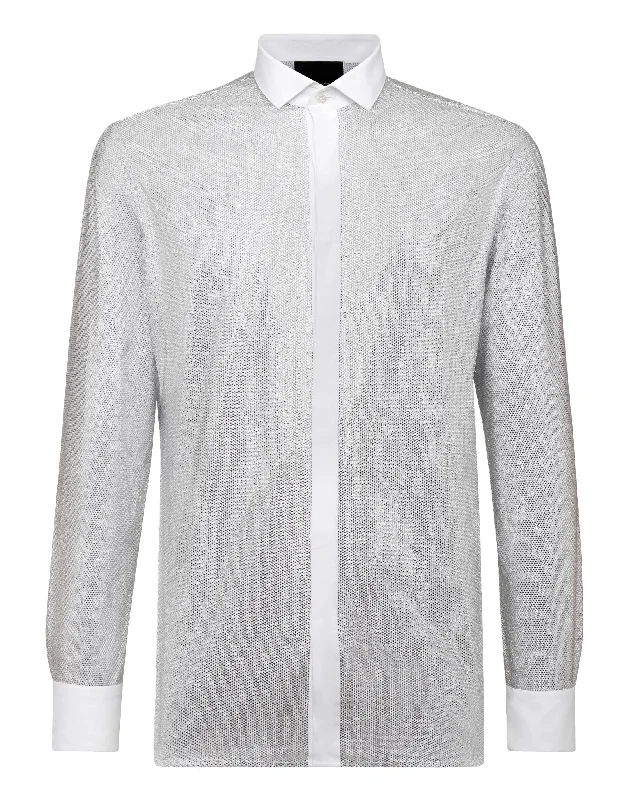 men's formal office shirts -Shirt Platinum Cut SS Crystal