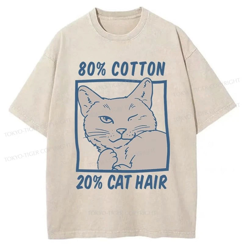 men's athletic fit t-shirts -Tokyo-Tiger Funny Ingredient Distribution Washed T-Shirt