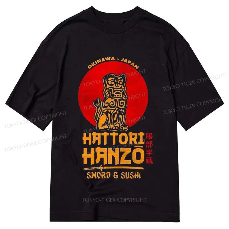 men's vintage graphic tee shirts -Tokyo-Tiger Hattori Hanzo Katana Classic T-Shirt