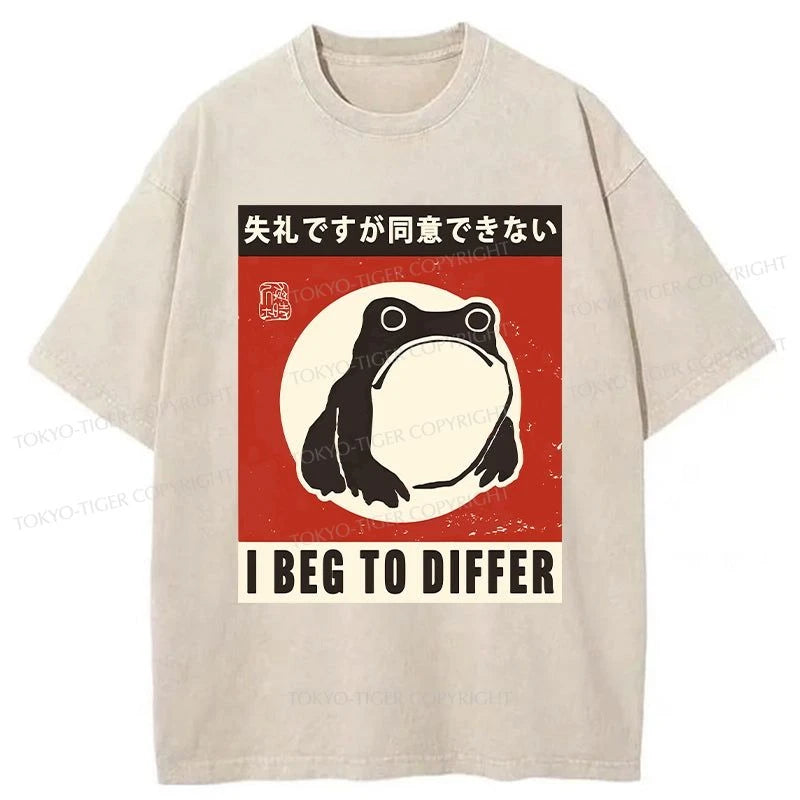 men's stylish t-shirts -Tokyo-Tiger I Cannot Agree With You Washed T-Shirt