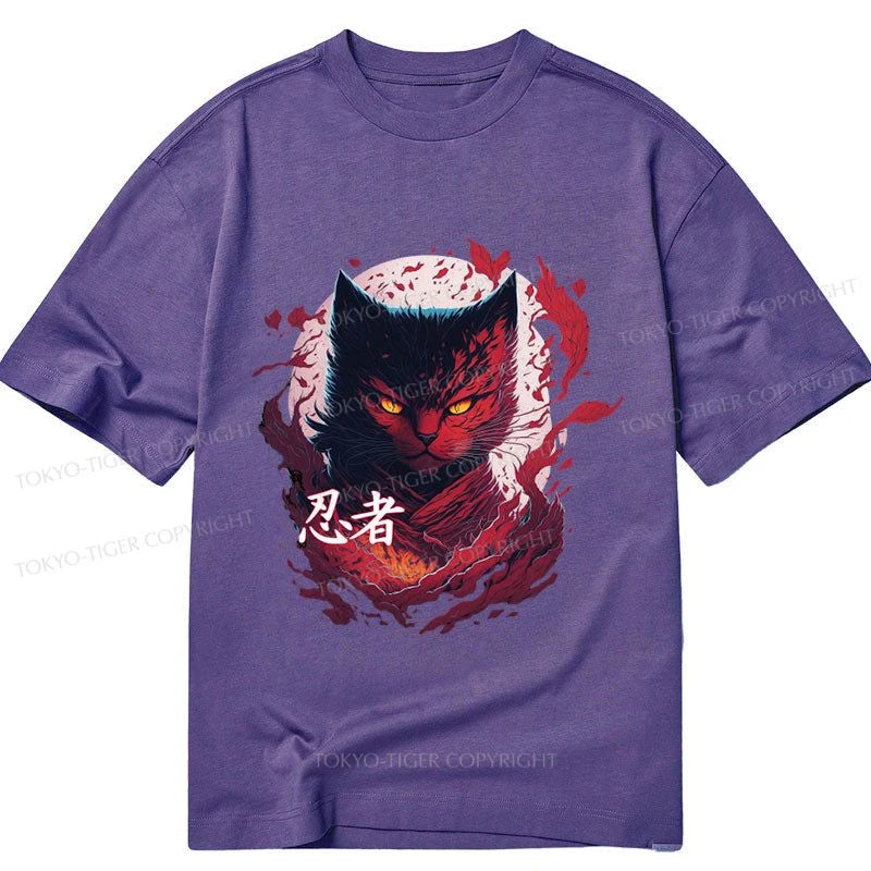 men's lightweight summer t-shirts -Tokyo-Tiger Japanese Cat Ninja Classic T-Shirt