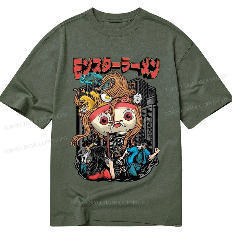 men's graphic print t-shirts -Tokyo-Tiger Japanese Monster Ramen Classic T-Shirt