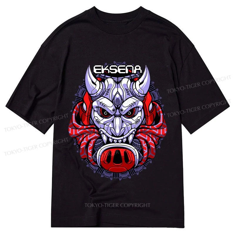 men's designer t-shirts -Tokyo-Tiger Oni Mask Japanese Art Classic T-Shirt