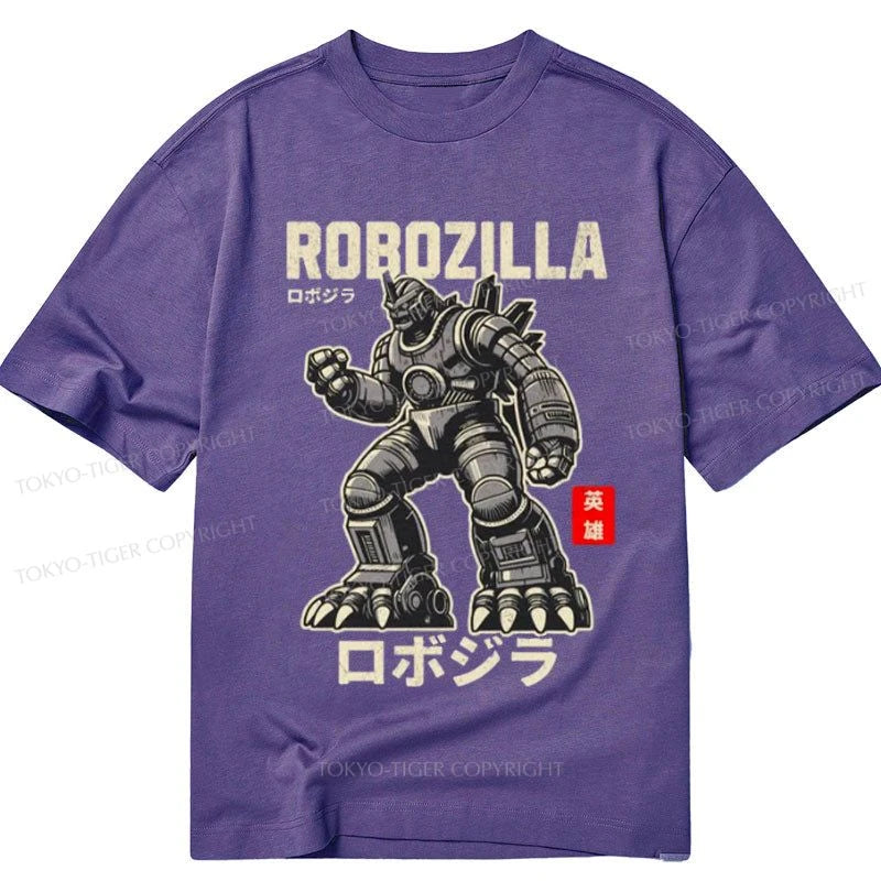 men's eco-friendly t-shirts -Tokyo-Tiger RoboZilla Manga Japanese Classic T-Shirt