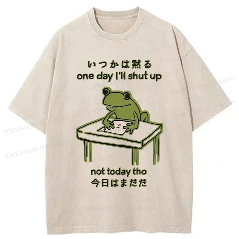 men's soft and breathable t-shirts -Tokyo-Tiger Someday I'll Shut Up Washed T-Shirt