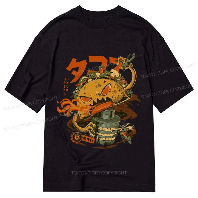 trendy casual t-shirts for men -Tokyo-Tiger Spicy Taco Attack Japanese Classic T-Shirt