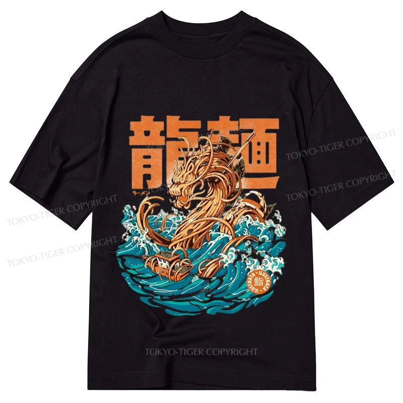 men's graphic t-shirts -Tokyo-Tiger The Great Ramen Dragon Japanese Classic T-Shirt