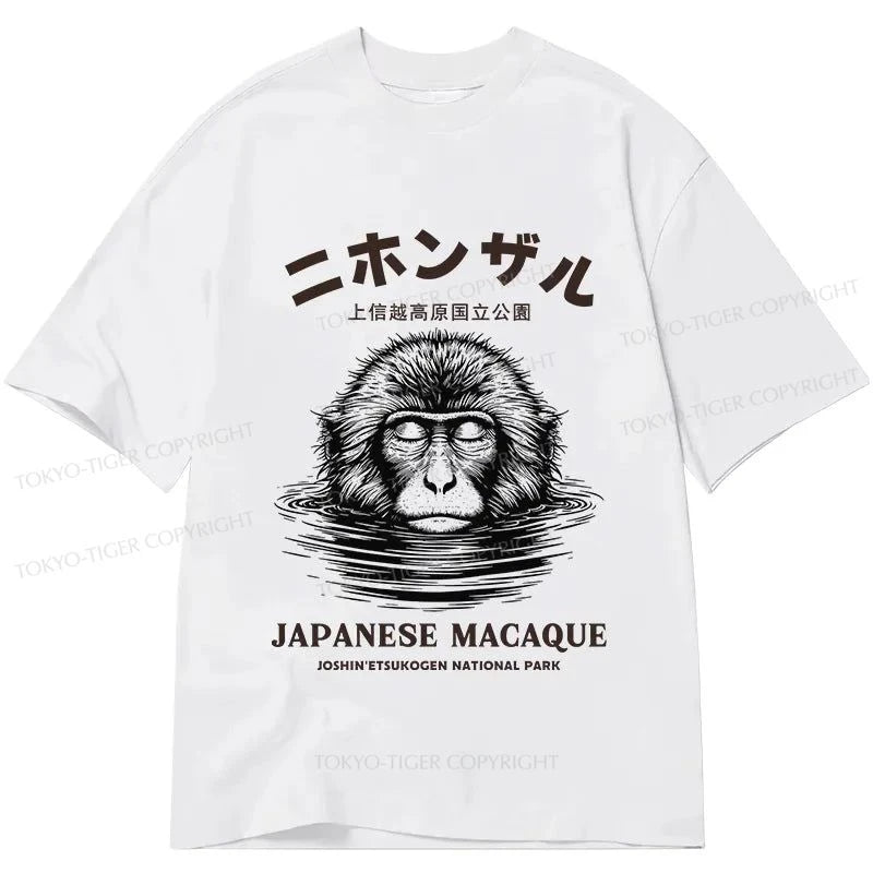 men's cool print t-shirts -Tokyo-Tiger The Macaque Monkey In The Bath Japanese Classic T-Shirt