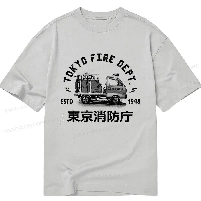 men's printed graphic t-shirts -Tokyo-Tiger Tokyo Fire Dept Classic T-Shirt