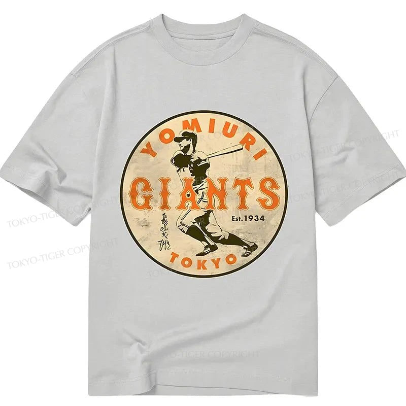 men's eco-friendly graphic t-shirts -Tokyo-Tiger Yomiuri Giants Shigeru Nagashima Classic T-Shirt