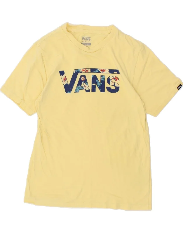 men's lightweight summer t-shirts -VANS Girls Classic Fit Graphic T-Shirt Top 10-11 Years Medium Yellow