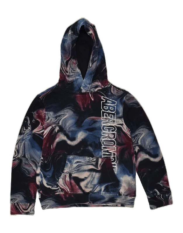 men's hoodie for warmth -ABERCROMBIE & FITCH Boys Graphic Hoodie Jumper 9-10 Years Multicoloured