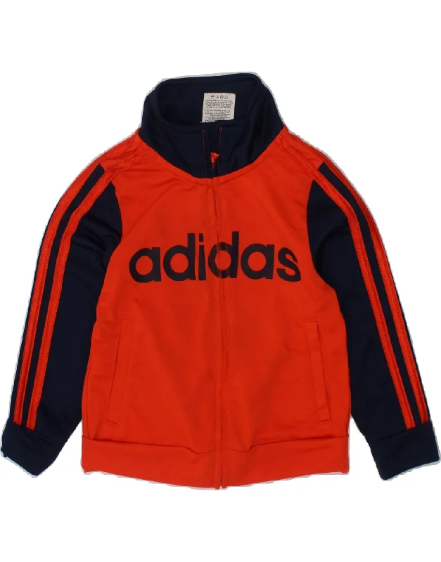 men's leather biker jackets -ADIDAS Baby Boys Graphic Tracksuit Top Jacket 18-24 Months Red Colourblock