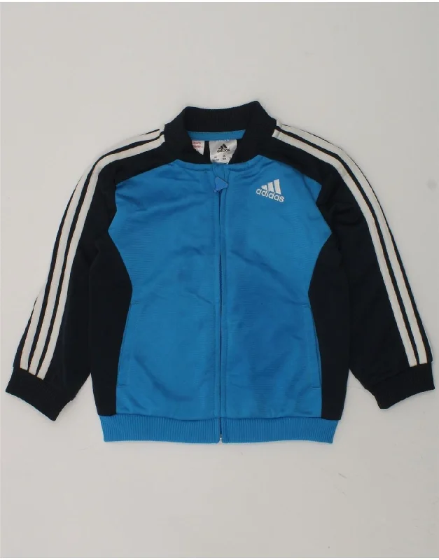 men's lightweight jackets -ADIDAS Baby Boys Tracksuit Top Jacket 12-18 Months Blue Colourblock