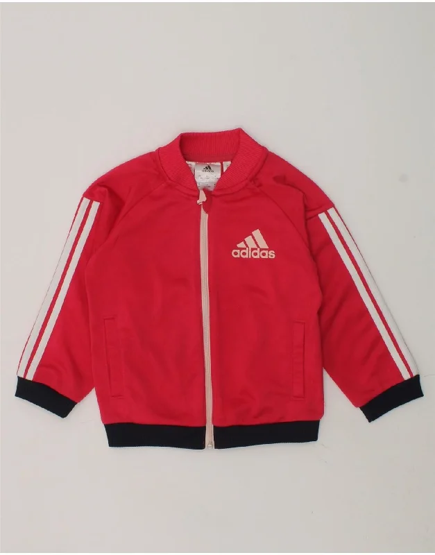 men's heavy-duty jackets -ADIDAS Baby Boys Tracksuit Top Jacket 12-18 Months Red Polyester